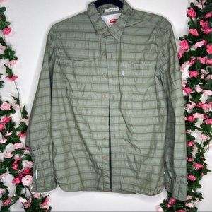 Levi’s Small Olive Green Stripe Button Up Mens